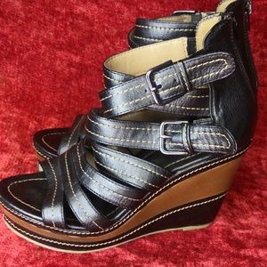 CATWALK Strappy Wedge Heels Open Toe Size 8 Eur 38
